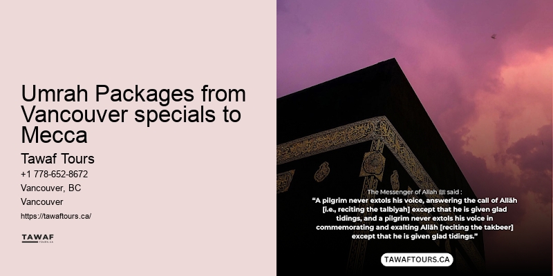 Umrah Packages Vancouver deals to Mecca