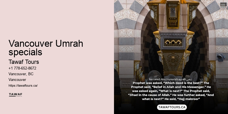 Umrah travel Vancouver specials to Mecca