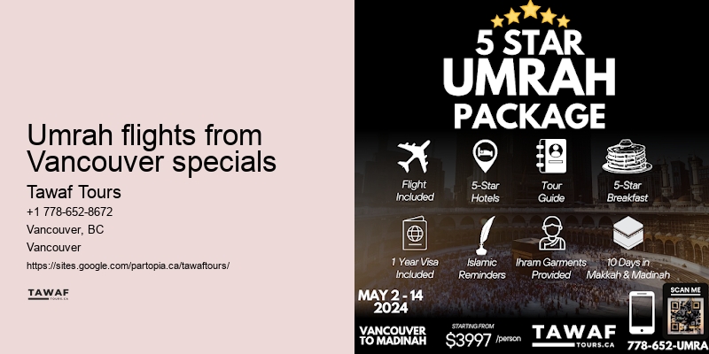Umrah travel packages Vancouver to Mecca