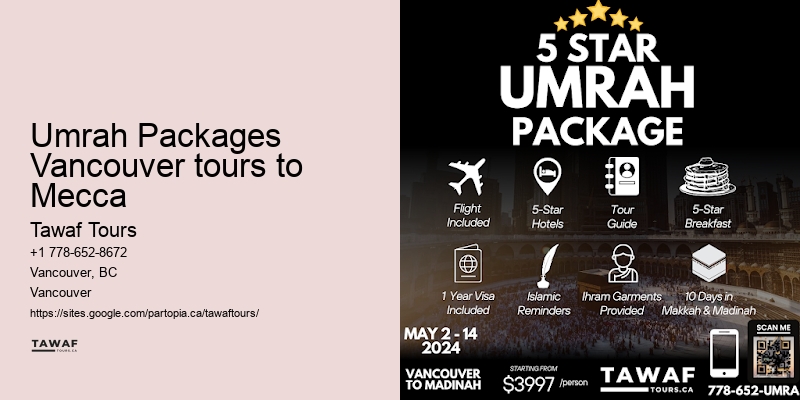 Umrah Tours Vancouver packages