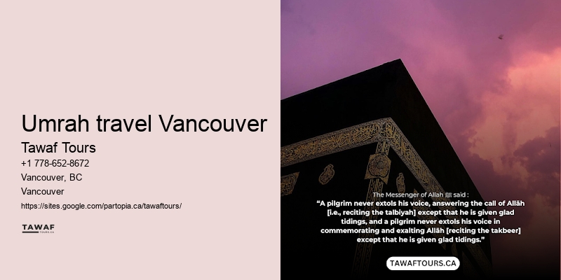 Umrah travel packages from Vancouver
