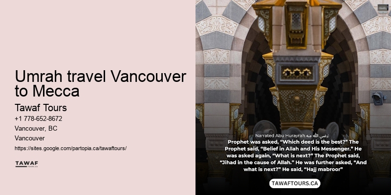 Vancouver Umrah travel specials to Mecca